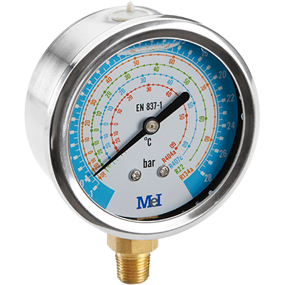 MANÓMETRO GLICERINA PARA GASES REFRIGERANTES CL. 1,6 (AZUL)
