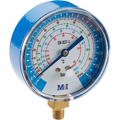 MANÓMETRO «SECO» PARA GASES REFRIGERANTES CL. 1,6 (AZUL)