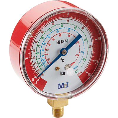 MANÓMETRO «SECO» PARA GASES REFRIGERANTES CL. 1,6 (ROJO)